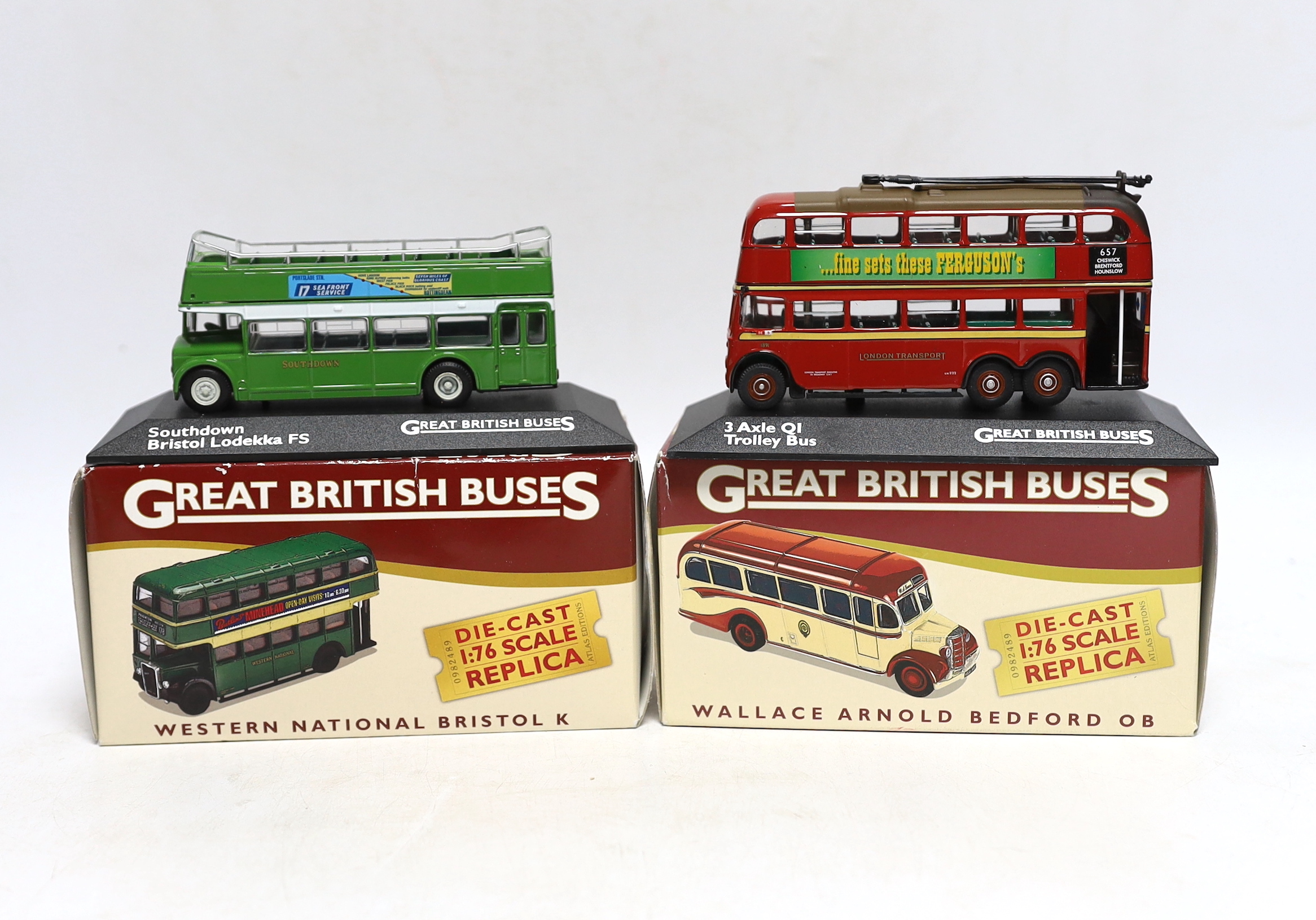 A quantity of boxed model cars, including Great British Buses, Corgi and Dinky
